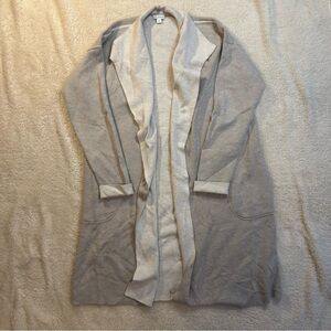 Pure Jill Light Gray Open Front Long Cardigan Sweater – Size M